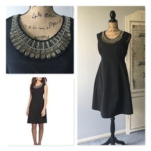 Alfani dress with beaded bib collar Sz 8 NWT